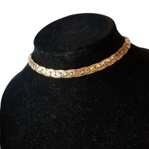 ❗Vintage Bergère Gold Plated Thick Mixed Metal Metallic Choker Circa 1950s❗